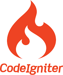 Codeigniter logo with red and orange mix background